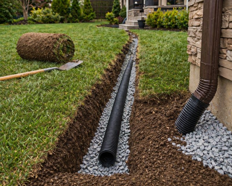 Hillside Drainage Installation in Tuscaloosa, AL